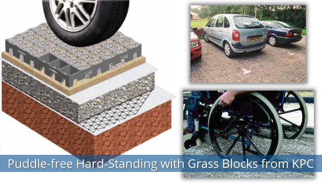 Grass blocks hard standing