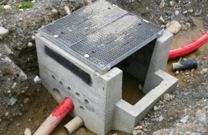 concrete service boxes in situ